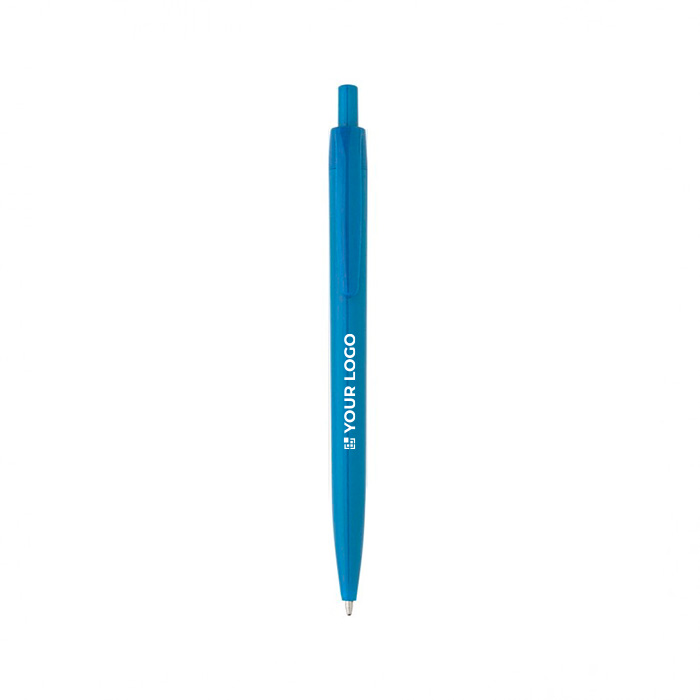 Colorate biro personalizzate con logo inchiostro blu Monocolor color azzurro vista area di stampa