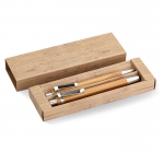 Set Penna e Matita Bambú color legno