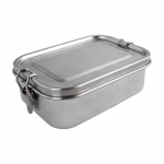 Lunchbox personalizzabile in acciaio colore argento 1