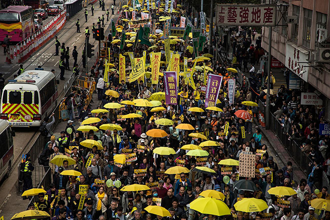 ombrelli come simbolo protesta
