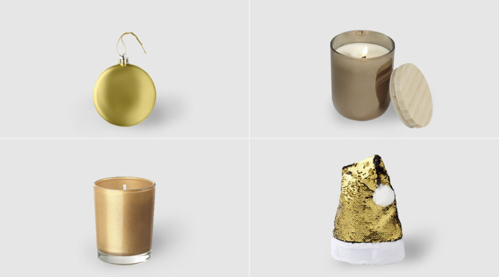 gadget per Natale dorati
