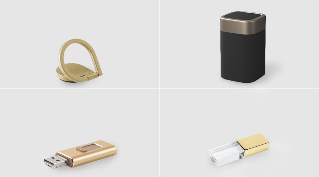 usb, speaker e anello portatelefono in dorato