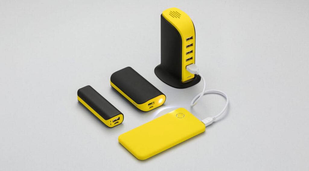gadget tecnologici di color giallo