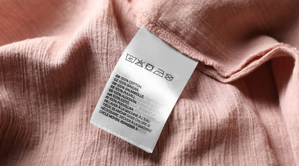 prodotto di abbigliamento 100% cotone