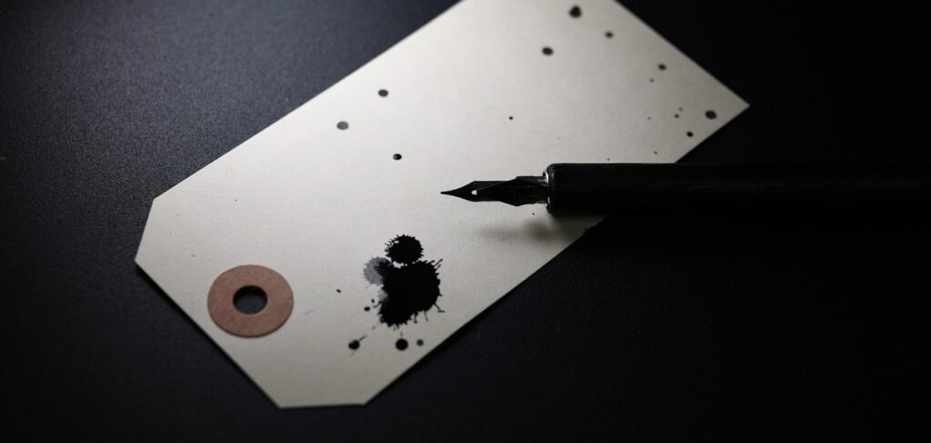 macchie di inchiostro di una penna personalizzata