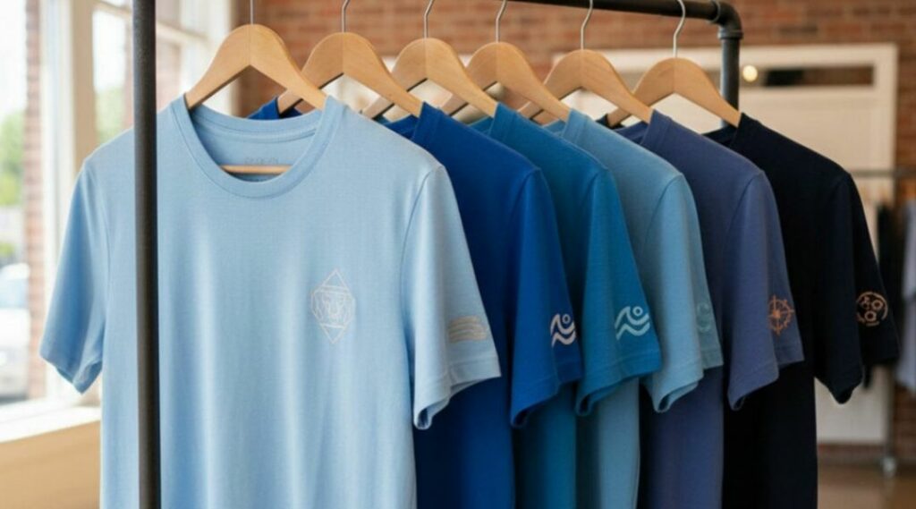 Magliette blu a maniche corte