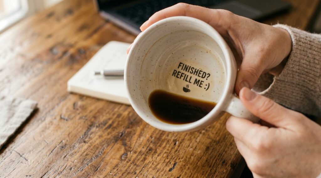 Fondo di una tazza da caffè personalizzata