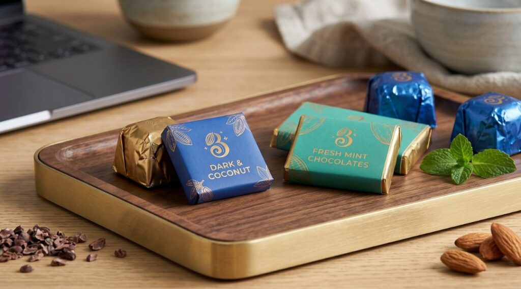 Cioccolatini personalizzati con confezione brandizzata