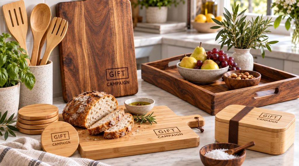 Articoli promozionali personalizzati in legno di acacia e bambù