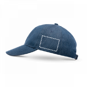 Posizione di stampa cappellino con visiera laterale con ricamo (fino a 6cm2)