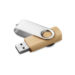 Classica chiavetta usb personalizzata in legno e metallo Woodmate color legno chiaro