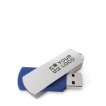 Usb pubblicitaria girevole con grande area di stampa Metalflash color blu