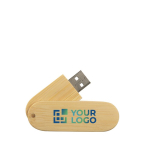 Pen drive personalizzate in legno girevole Rotowood color legno chiaro