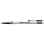 Penna usb con logo in metallo cromato opaco LUX color bianco