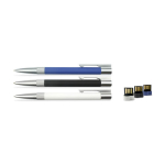 Penna usb con logo in metallo cromato opaco LUX