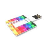 Tessera USB promozionale di forma quadrata con stampa digitale color bianco