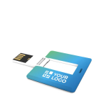 Tessera USB promozionale di forma quadrata con stampa digitale color bianco