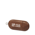 Chiavette usb 3.0 personalizzate in legno chiusura magnetica OVALE 3.0 color legno scuro