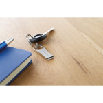 Usb pubblicitario elegante con occhiello grande Compacto Round Xl color argento