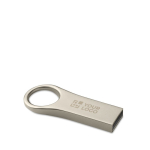 Usb pubblicitario elegante con occhiello grande Compacto Round Xl color argento