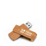 Memorie usb personalizzate di legno di bambù la clip ruota Ecotwist color legno scuro