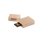 Piccola usb personalizzata di legno con anello Brickwood Mini color legno chiaro