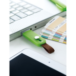 Chiavetta usb promozionale con occhiello in pelle USB Slide Flash color lime