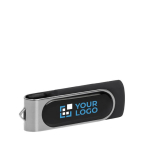 Chiavetta usb personalizzabile in doming clip girevole Techmate Relief color nero