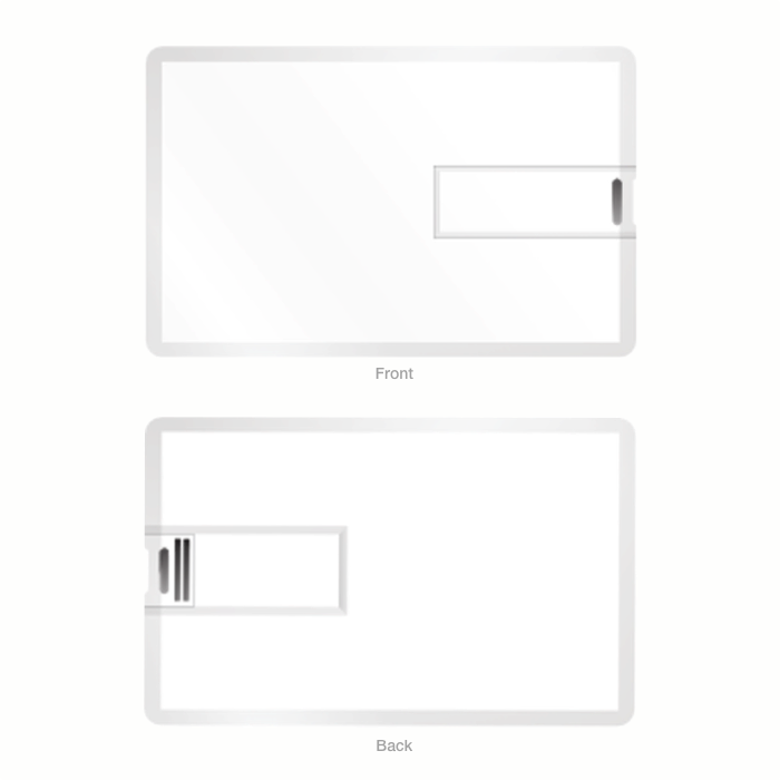 Tessere USB card personalizzate realizzate in plastica riciclata RPET