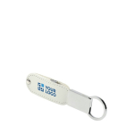 Portachiavi con usb in pelle e metallo personalizzati con logo LEATHER color bianco