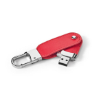 Portachiavi USB in ​​pelle con gancio a moschettone LEATHER HOOK color rosso