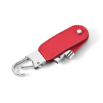 Portachiavi USB in ​​pelle con gancio a moschettone LEATHER HOOK color rosso