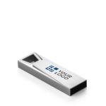 Chiavette usb con logo con occhiello trapezoidale Compacto Trapezium color argento