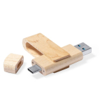 USB in legno con meccanismo rotante e USB tipo C Ecotwist OTG-C color legno chiaro
