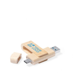 USB in legno con meccanismo rotante e USB tipo C Ecotwist OTG-C color legno chiaro