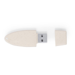 Chiavetta USB ecologica con cappuccio e corpo in paglia di grano color naturale