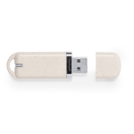 Memoria USB ecologica con cappuccio e corpo in paglia di grano color naturale