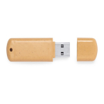Memoria USB realizzata con canna di grano con logo a colori color naturale
