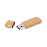 Memoria USB realizzata con canna di grano con logo a colori color naturale