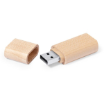 Memoria USB con scocca in bambù e cappuccio color naturale