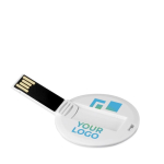 Memoria USB 3.0 personalizzata di forma rotonda con design compatto color bianco