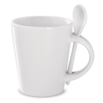 Tazza aziendale sublimatica in ceramica con cucchiaio 300ml Sublimcon color bianco