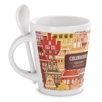 Tazza aziendale sublimatica in ceramica con cucchiaio 300ml Sublimcon color bianco seconda vista principale