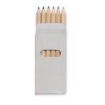 Scatola di carta kraft con 6 matite colorate personalizzate Essential color multicolore