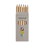 Scatola di carta kraft con 6 matite colorate personalizzate Essential color multicolore terza vista principale