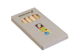 Scatola di carta kraft con 6 matite colorate personalizzate Essential color multicolore