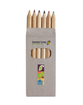 Scatola di carta kraft con 6 matite colorate personalizzate Essential color multicolore