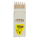 Scatola di carta kraft con 6 matite colorate personalizzate Essential color multicolore
