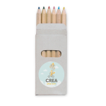 Scatola di carta kraft con 6 matite colorate personalizzate Essential color multicolore terza vista principale
