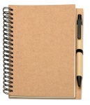 Block notes pubblicitario B6 pagine bianche penna blu EcoBasic Small color beige quarta vista